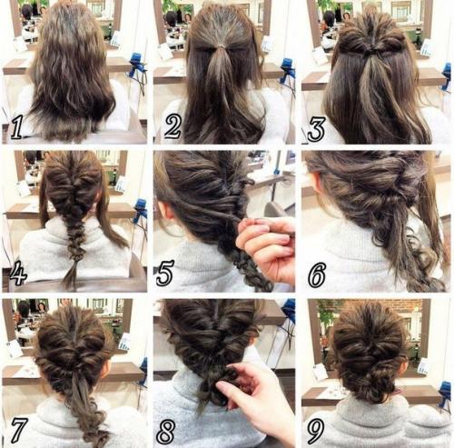 Уроки причесок с собранными волосами? 01