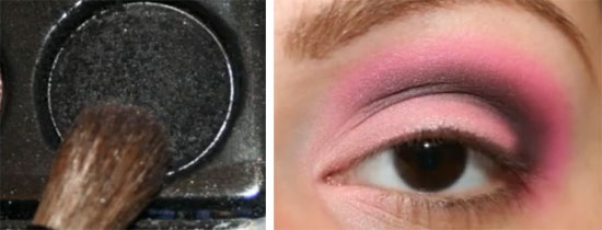 Итак, небольшой мастер-класс с фото как делать ярко-розовый макияж для карих глаз. 05