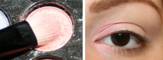 Итак, небольшой мастер-класс с фото как делать ярко-розовый макияж для карих глаз. 01