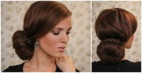 Низкий вариант, украшенный косой. 01