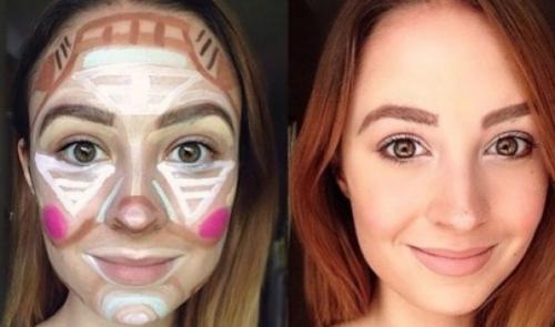 Клоунское контурирование лица - нескучный макияж! 01