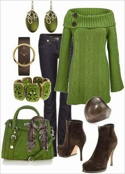 Оливковый цвет. Расслабляющий и спокойный, близкий к природе, оливковый цвет следует применять в большом образе осторожно и дозировано, так как он подходит не каждому. 04