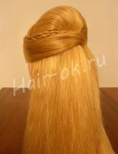 Вечерняя прическа Мальвина с Плетением. 05