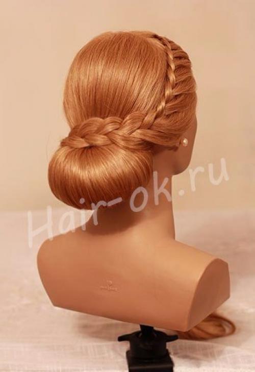 Вечерняя прическа с двумя косами. 06 Вечерняя прическа с двумя косами. 06