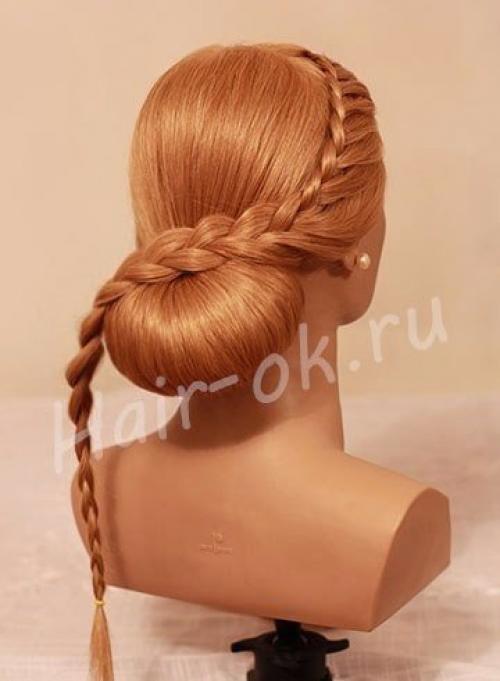 Вечерняя прическа с двумя косами. 05 Вечерняя прическа с двумя косами. 05
