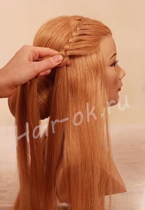 Вечерняя прическа с двумя косами. 04 Вечерняя прическа с двумя косами. 04