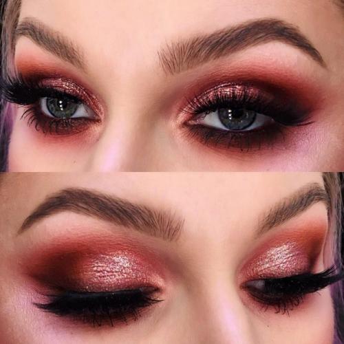 Блестки в сочетании с красным макияжем выглядят сногсшибательно. 03