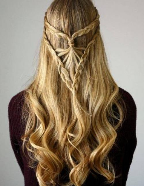 Прически на выпускной на длинные волосы. 04