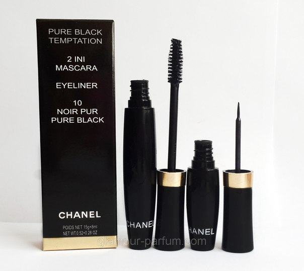 Набор тушь для ресниц + подводка для глаз Chanel Noir Pur (Шанель Ноир). 01