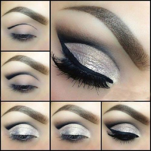 С помощью белых теней или карандаша можно создать красивый и даже нарядный светлый макияж. 01