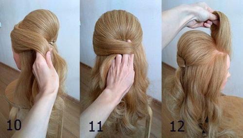 Вечерняя прическа, которая подойдёт для волос практически любой длины. 04