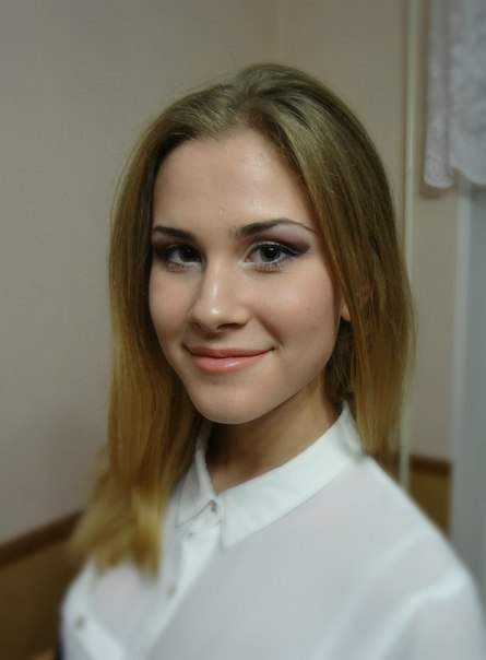 Красивая Лера. Свадебный макияж в персиково-сиреневых тонах. 02