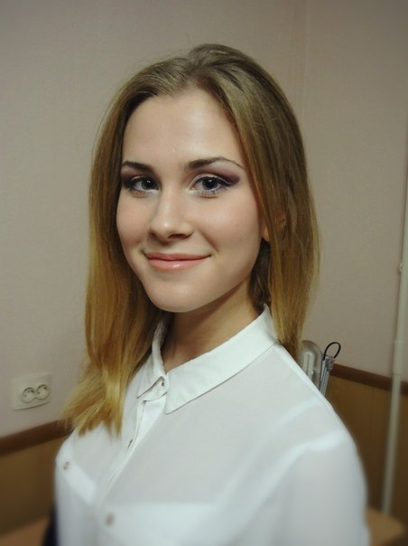 Красивая Лера. Свадебный макияж в персиково-сиреневых тонах. 03