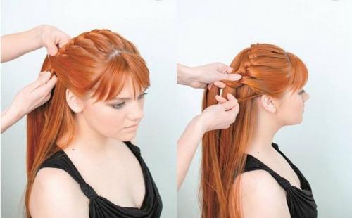 Романтическая прическа с челкой. 01