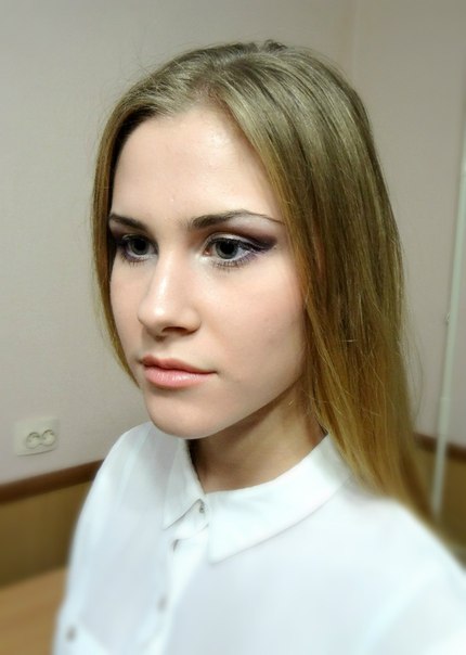 Красивая Лера. Свадебный макияж в персиково-сиреневых тонах. 05