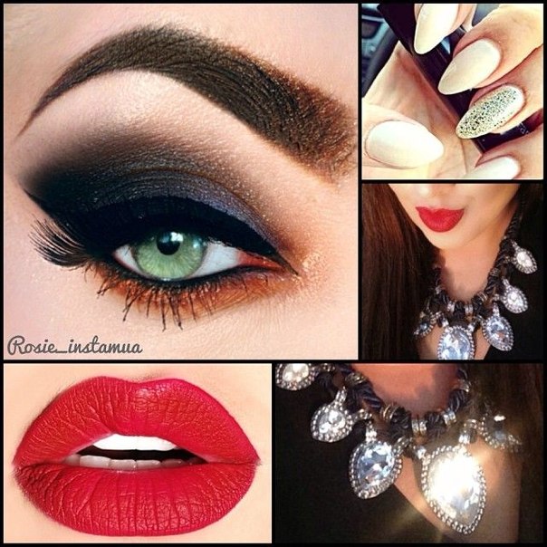 Для цветотипа темная контрастная осень (темные волосы с рыжим отливом и светлые или светло-карие глаза, иногда смуглая кожа) , праздничный и сценический макияж. 03