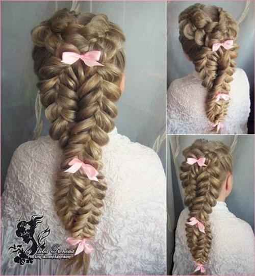 Как сделать косы в виде восьмерки. 01