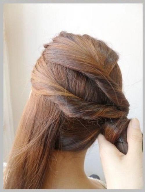 Романтичная прическа на основе хвоста. 05
