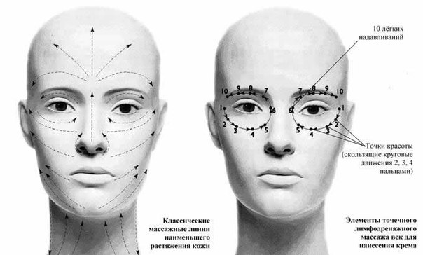 Массажные линии для мезороллера на лице схема