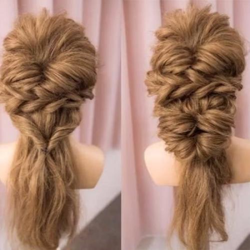 Вечерняя прическа на длинные волосы. 06