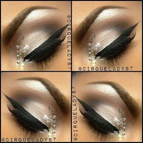 Макияж самостоятельно со стразами. 04 Макияж самостоятельно со стразами. 04