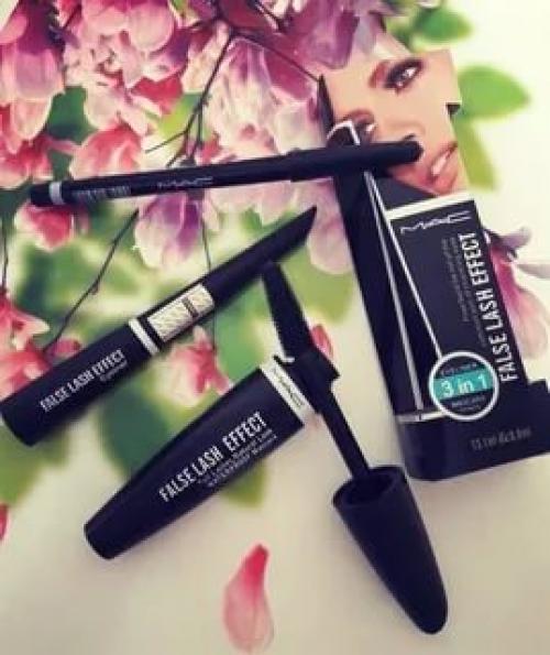 Набор MAC 3-в - 1 False Lash Effect: тушь для ресниц, подводка, карандаш. 01