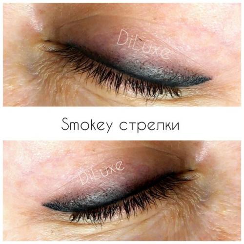 Smokey - стрелки - моя авторская техника перманентного макияжа век. 02