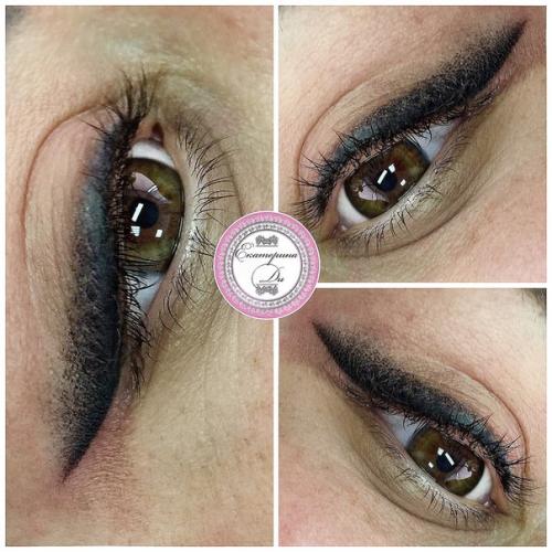 Smokey - стрелки - моя авторская техника перманентного макияжа век. 01