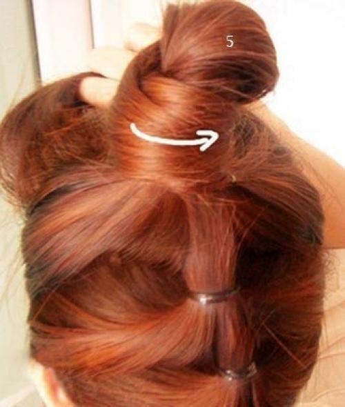 Высокий модный пучок. 05 Высокий модный пучок. 05
