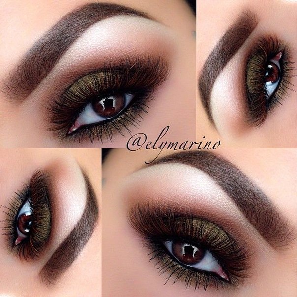 Макияж карих глаз. вверху: глубокая (темная) осень. 02