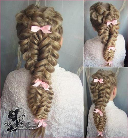 Как сделать косы в виде восьмерки. 01