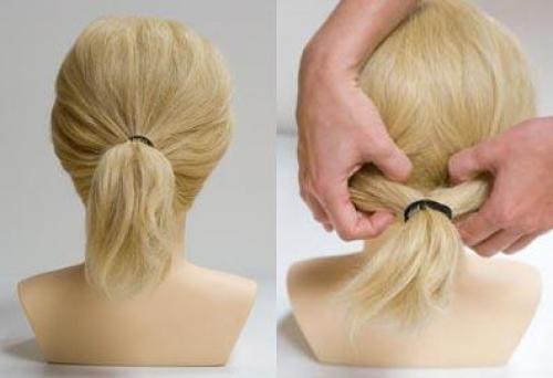 Очень красивая коса из вывернутого хвоста. 01