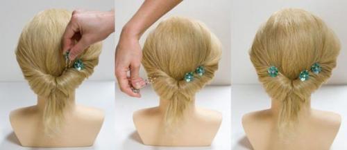 Очень красивая коса из вывернутого хвоста. 06