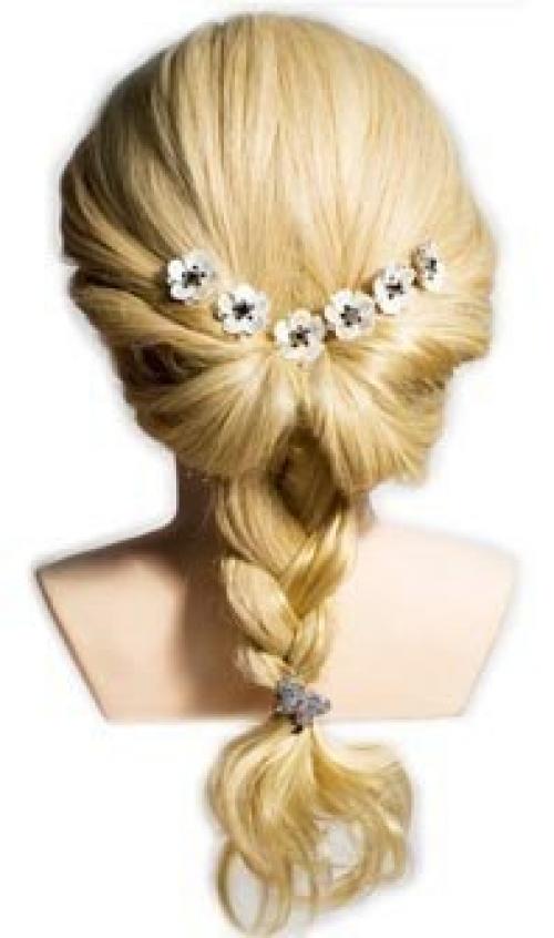 Очень красивая коса из вывернутого хвоста. 05