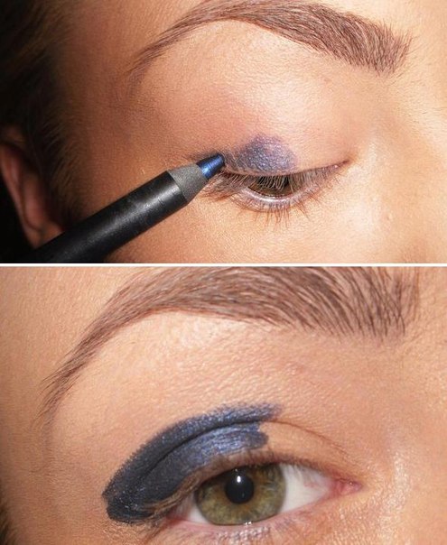 Урок недели - как использовать карандаш для глаз вместо праймера. 01