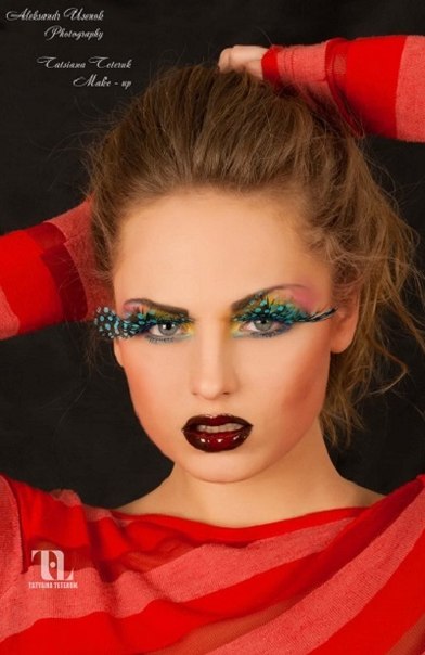 Макияж жар-птицы.  Для новогодней карнавальной ночи так актуален макияж жар-птицы. 03