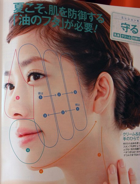 Схемы нанесения средств по особому уходу за собственной кожей. 05