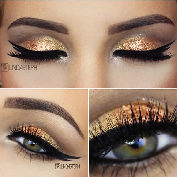 Варианты нового макияжа для зеленых, каре - зеленых и зелено - карих глаз. 06