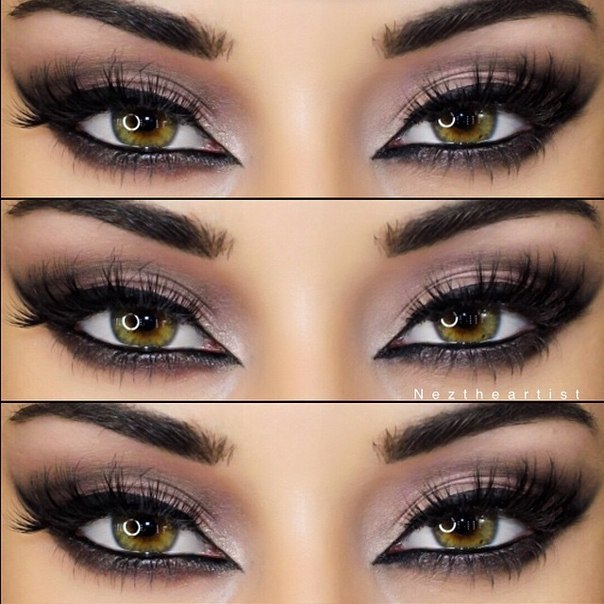 Варианты нового макияжа для зеленых, каре - зеленых и зелено - карих глаз. 04