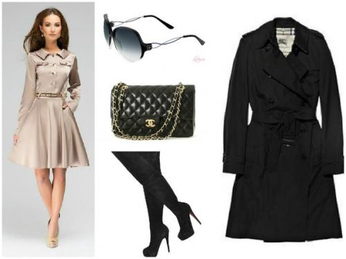 С чем носить бежевое платье? 02
