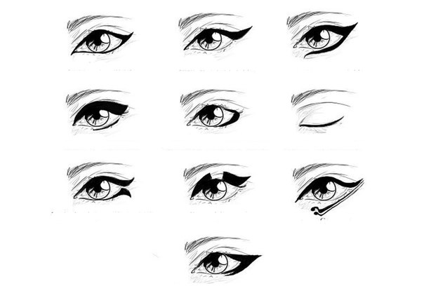 Рисуем стрелки на глазах правильно. 02
