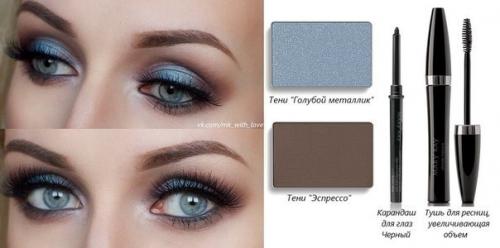 Синие тени в макияже. 03