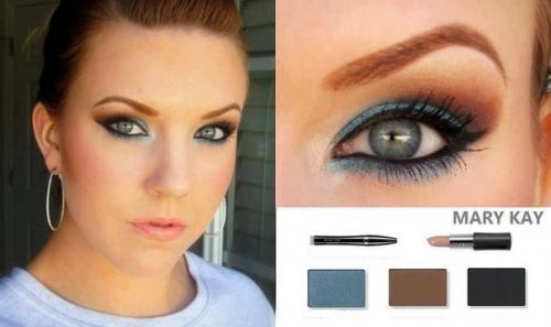 Синие тени в макияже. 02