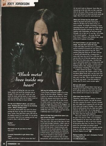 Джоуи Джордисон. Joey Jordison: «Я купил себе могилу, и я знаю, где меня похоронят».