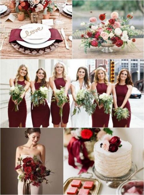 Макияж под цвет платья Марсала. = Цветовые решения: свадьба в цвете Марсала =.