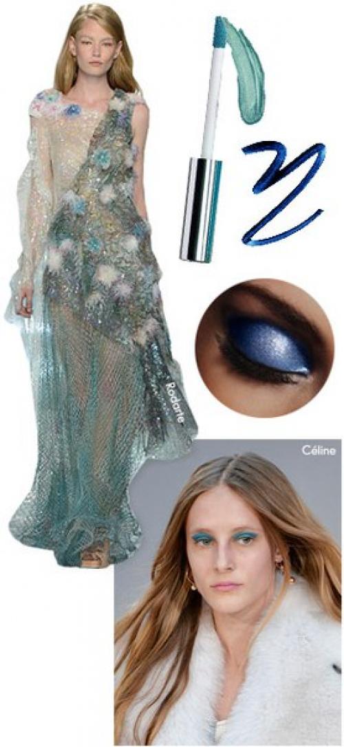 Подиум. Основные цвета: синий. 01