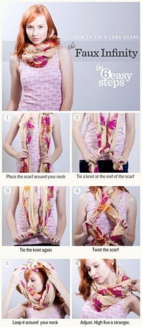 Как красиво и оригинально повязать шарф или платок. 08