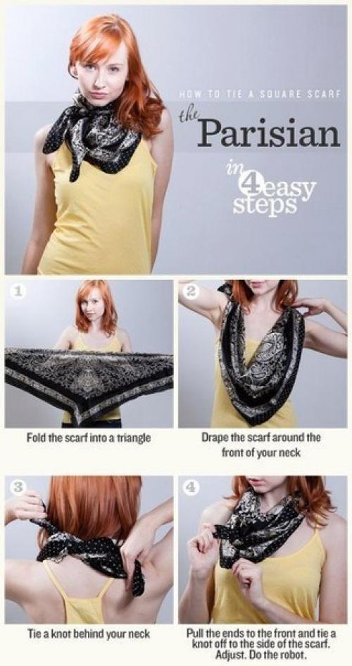 Как красиво и оригинально повязать шарф или платок. 06