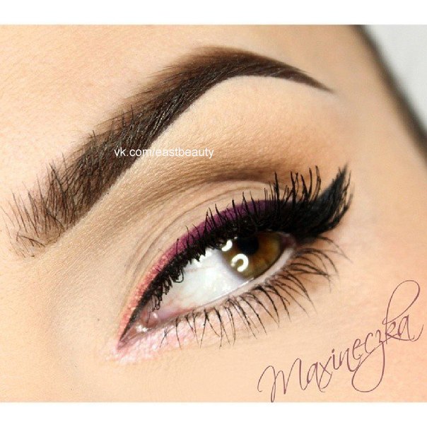 Варианты вечернего макияжа для светло - карих глаз. 09