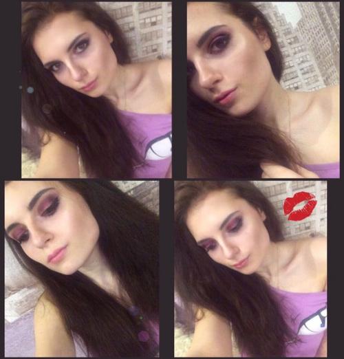 Привет, красавицы?  Хочу с вами поделиться красивым, ярким вечерним макияжем в клюквенно - розовых тонах? 05